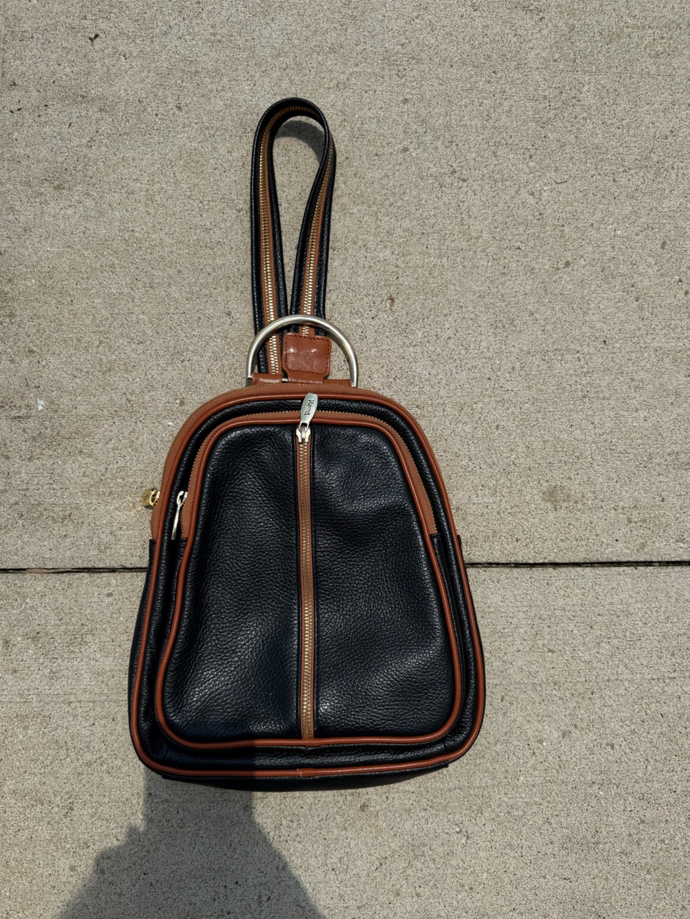 Valentina Pebbled Leather Sling Backpack/Purse